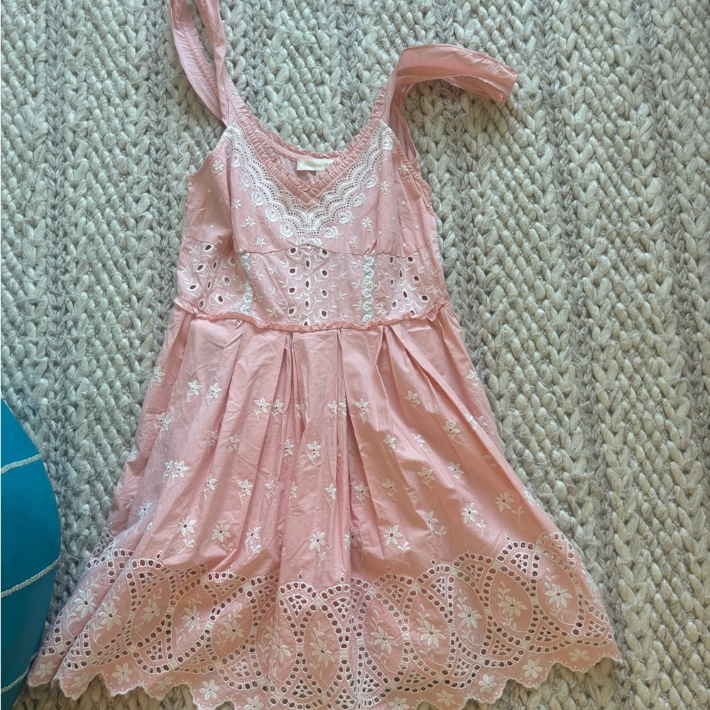LoveShackFancy Blush Pink Eyelet Dress